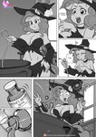 anthro anthrofied big_breasts bottomwear breasts cauldron cleavage clothed clothing female hat headgear headwear miniskirt skirt sneeze solo witch_hat pia-sama friendship_is_magic hasbro my_little_pony pinkie_pie_(mlp) equid equine mammal comic hi_res monochrome