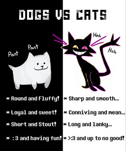 black_body black_fur duo feral fur heterochromia simple_background smile text white_body white_fur unknown_artist deltarune undertale_(series) annoying_dog_(undertale) friend_(deltarune) canid canine canis domestic_cat domestic_dog felid feline felis mammal 2025 hi_res