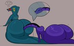 anthro apode big_butt blush bodily_fluids butt cunnilingus drooling duo face_in_ass fangs hand_on_body huge_butt hyper hyper_butt internal legless long_neck looking_pleasured male male/male oral purple_body rumpy_apode saliva serpentine sex shocked teeth thought_bubble turquoise_body vaginal bellyboi13 lego ninjago pythor_(ninjago) skales_(ninjago) cobra draconcopode naga python reptile scalie snake 16:10 absurd_res hi_res widescreen