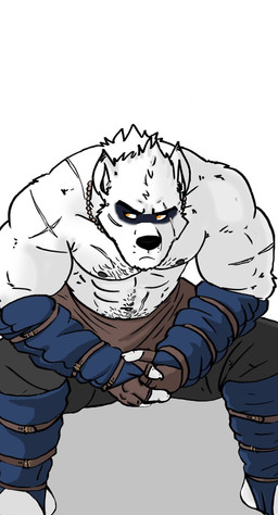 abs biceps facial_hair fantasy grumpy hairy jewelry male manly medieval muscular muscular_male necklace nipples scar solo tribal warpaint warrior husky92 canid canine canis mammal wolf absurd_res hi_res