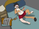 anthro bed biped black_ears black_hair black_markings bottomwear claws clothed clothing countershade_face countershade_fur countershade_neck countershade_torso countershading dipstick_tail drugs fur furniture hair half-closed_eyes human_to_anthro implied_permanent inside lamp looking_at_own_hand lying lying_on_bed male markings mid_transformation narrowed_eyes nightstand on_back on_bed open_mouth pawpads paws pill_bottle pillow pills pink_pawpads shorts solo species_transformation tail tail_markings tan_body tan_fur tongue topless torn_clothing transformation white_body white_countershading white_fur white_inner_ear white_markings yellow_eyes fox0808 cougar felid feline human mammal 2018 colored