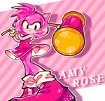 absurd_res amy_rose anthro clothing english_text eulipotyphlan female footwear gloves hammer handwear hedgehog hi_res looking_at_viewer mammal piko_piko_hammer sega smile solo sonic_the_hedgehog_(series) text tools yaonhi