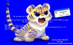 ambiguous_gender blue_body blue_eyes blue_fur blue_screen_of_death fangs feral fur humor open_mouth pun roaring solo teeth text tongue white_body white_fur yellow_body yellow_fur young young_ambiguous young_feral piper_thibodeau felid mammal pantherine tiger 16:10 2018 digital_media_(artwork) digital_painting_(artwork) english_text painting_(artwork) widescreen