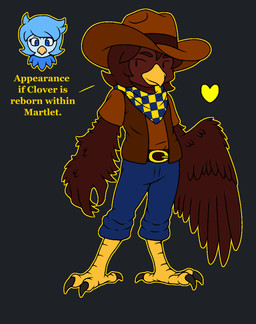 5_fingers adoption after_transformation ambiguous_gender anthro avian_arms avian_feet beak belt belt_buckle biped black_eyes blue_body blue_eyes blue_feathers blue_fur blue_hair bottomwear brown_body brown_eyebrows brown_fur brown_hair buckle claw_fingers claws clothed clothing cowboy_hat duo eyebrows eyelashes feather_hair feather_hands feathered_wings feathers feet female female/ambiguous finger_claws fingers fur glowing group hair hat headgear headwear heart_symbol long_eyelashes looking_at_viewer male male/female pants pseudo_hair pupils scarf scuted_feet scuted_legs scutes shirt simple_background smile solo soul standing talons text toes topwear transformation tuft wings yellow_beak 4chan_anon anonymous_artist unknown_artist undertale undertale_(series) undertale_yellow clover_(undertale_yellow) martlet_(undertale_yellow) avian bird human mammal monster soul_(undertale) digital_media_(artwork) english_text hi_res mother_(lore) mother_and_child_(lore) parent_(lore) parent_and_child_(lore)