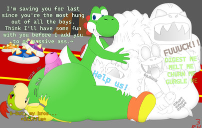 4_fingers abdominal_bulge accessory ambiguous_anthro ambiguous_gender anthro big_butt big_penis blue_eyes blue_shell boots bracelet butt carpet clitellum clothing dot_eyes eyewear fangs fingers footwear genitals glasses green_body green_shell hair hair_accessory hairband hand_imprint hand_on_butt hot_dogging huge_butt huge_penis hyper hyper_genitalia hyper_penis imprint jewelry male male/ambiguous male_anthro masturbation open_mouth orange_shell penile penile_masturbation penis penis_imprint pink_penis prey_imprint purple_shell red_body red_hair sex shell shoes simple_eyes small_but_hung spiked_shell spikes spikes_(anatomy) teeth urethra vein veiny_penis vore white_body yellow_body young 300redhun mario_bros nintendo bowser_jr. iggy_koopa koopaling larry_koopa lemmy_koopa ludwig_von_koopa morton_koopa_jr. roy_koopa koopa scalie yoshi absurd_res hi_res