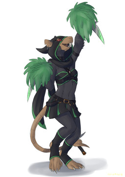 anthro belt black_body black_fur bottomwear cape cheerleader chest_wraps claws clothed clothing collar dagger dress ear_piercing ear_ring female footwear fur grey_body grey_fur holding_object holding_weapon hood jewelry melee_weapon midriff miniskirt necklace open_mouth open_smile piercing pom_poms red_eyes ring_piercing simple_background skirt smile socks solo stirrup_footwear stirrup_socks teeth weapon wraps sealer4258 warhammer_(franchise) warhammer_fantasy tueetch_ambersnout mammal murid murine rat rodent skaven absurd_res hi_res