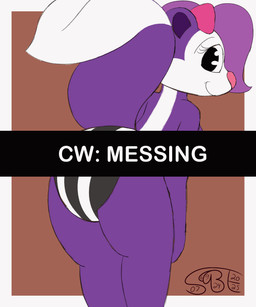 anthro clothed clothing diaper diaper_fetish diaper_only excessive_feces fart feces female hyper hyper_feces looking_back rear_view scatplay smile soiled_diaper solo topless unclean_diaper used_diaper wearing_diaper gassybigears69 tiny_toon_adventures warner_brothers fifi_la_fume mammal mephitid skunk 2d_animation animated hi_res