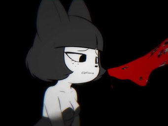3_toes anthro breasts cleavage clothed clothed/nude clothing convenient_censorship corset covered_in_blood cute_fangs desperation dialogue duo ear_piercing fangs feet female female/female female_dominating_female foot_fetish foot_in_mouth foot_lick foot_suck freckles hair kneeling licking lingerie narrowed_eyes nude oral_fixation piercing pupils red_eyes reluctant short_hair sitting slit_pupils smile smirk soles sucking teeth toe_in_mouth toe_suck toes tongue topwear e254e cerise_(e254e) vanny_(e254e) bat leaf-nosed_bat mammal microbat procyonid raccoon vampire vampire_bat yangochiropteran 4:3 ai_generated_audio animated hi_res short_playtime sound video