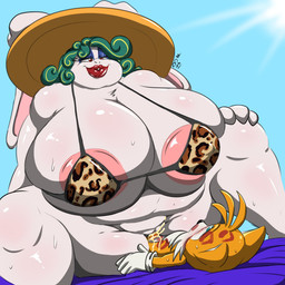 anthro beach big_breasts bikini bikini_top bodily_fluids breasts brown_eyes clothing cum duo female forest genital_fluids genitals green_hair hair half-closed_eyes hat headgear headwear huge_breasts hyper hyper_breasts kiss_mark lipstick looking_back makeup male male/female male_penetrating mature_female narrowed_eyes nipples outside overweight overweight_anthro overweight_female penetration penis plant seaside swimwear tree two-piece_swimsuit conditional_dnp digitaldomain123 mario_bros nintendo sega sonic_the_hedgehog_(series) super_mario_odyssey broodal madame_broode miles_prower canid canine fox lagomorph leporid mammal rabbit 1:1 2022 crossover dated hi_res