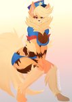 anthro barely_visible_nipples clothed clothing female fur looking_at_viewer nipples orange_body orange_fur police police_hat police_uniform sitting skimpy solo uniform bearbox_doodletimes nintendo pokemon buffy_(j187r) arcanine canid generation_1_pokemon mammal pokemon_(species) hi_res