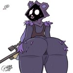 anthro anus blood bodily_fluids breasts female genitals gun hood preorderval purple_body pussy ranged_weapon rifle sniper_rifle solo thick_thighs weapon epic_games fortnite fortnite:_battle_royale raven_team_leader bear mammal 1:1 hi_res