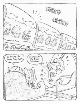 anthro back_wings bodily_fluids bottomwear breasts clothed clothed_anthro clothed_female clothing cutie_mark dialogue dress female fully_clothed fully_clothed_anthro fully_clothed_female group hat headgear headwear holding_butt horn pain running running_away screaming shorts spandex spandex_clothing spandex_shorts speech_bubble sun_hat sundress sweater sweater_vest tears tears_of_pain text tight_bottomwear tight_clothing tight_shorts topwear train unicorn_horn vehicle vest whipping whipping_butt wings circe_(artist) friendship_is_magic hasbro my_little_pony mythology applejack_(mlp) fluttershy_(mlp) rainbow_dash_(mlp) twilight_sparkle_(mlp) earth_pony equid equine horse mammal mythological_creature mythological_equine pegasus pony winged_unicorn comic english_text monochrome