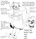 anthro bell_accessory bottomwear clothing dress female footwear gloves handwear maid_cafe maid_uniform shoes skirt smile solo stuttering text uniform the-hydroxian mad_mew_mew animal_humanoid cat_humanoid felid felid_humanoid feline feline_humanoid humanoid mammal mammal_humanoid absurd_res english_text hi_res line_art monochrome