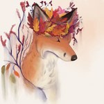 1:1 2024 ambiguous_gender autumn berry black_nose branch canid canine digital_media_(artwork) eyes_closed feral food fox fruit fur hi_res leprzil mammal mouth_closed plant red_fox simple_background solo true_fox wreath