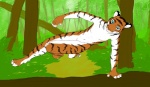 action_pose anthro black_body black_fur black_stripes casual_nudity detailed_background forest free_running fur jungle male multicolored_body multicolored_fur nude orange_body orange_fur outside parkour plant pose running solo stripes tail tree vaulting white_body white_fur wood koosh-ball rey_tresvolk felid mammal pantherine tiger