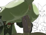 anthro anthro_penetrated anus bodily_fluids broken_condom butt condom condom_wrapper duo female female_anthro female_on_human female_penetrated flat_chested fur genitals green_body green_fur human_on_anthro human_penetrating human_penetrating_anthro interspecies looking_through looking_through_legs male male/female male_human male_penetrating male_penetrating_female mask penetration penile penile_penetration penis_in_pussy pokemorph purple_eyes pussy sabotaged_condom safe_sex sex sexual_barrier_device sweat sweaty_butt vaginal vaginal_penetration wearing_condom skeleton265 nintendo pokemon felid feline generation_9_pokemon human mammal meowscarada pokemon_(species) hi_res