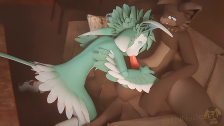 animal_genitalia anthro clothing duo erection feathered_wings feathers fellatio female fur genital_slit genitals grey_body kneeling male male/female multi_ear nude oral oral_penetration penetration penile penile_penetration penis sex sitting white_body winged_arms wings nuclear54 sound_warning goob_(nuclear54) avali mammal 16:9 3d_(artwork) animated digital_media_(artwork) hi_res long_playtime sound webm widescreen