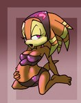 anthro belly big_belly breasts female fur hand_on_belly orange_body orange_fur pregnant pregnant_anthro pregnant_female simple_background sitting solo krystalvix sega sonic_chronicles:_the_dark_brotherhood sonic_the_hedgehog_(series) shade_the_echidna echidna mammal monotreme 2014