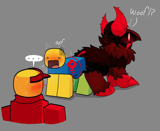 abdominal_bulge all_fours ambiguous_gender ambiguous_penetrated anthro anthro_penetrating anthro_penetrating_humanoid awkward black_body black_fur blush bodily_fluids caught_in_the_act clothing ellipsis embarrassed fur grey_background group humanoid_on_anthro humanoid_penetrated humor knot knotting male male/ambiguous male_penetrating male_penetrating_ambiguous monotone_background oof penetration red_body red_clothing red_fur red_topwear semi-anthro sex shocked simple_background stuck_knot stuck_together stunned sweat sweatdrop tail_around_partner topwear trio visor woof_(sound_effect) nejajiku_nsfw forsaken_(roblox) roblox elliot_(forsaken) guest_666_(forsaken) noob_(forsaken) noob_(roblox) humanoid mammal monster robloxian 2025 hi_res nonbinary_(lore)