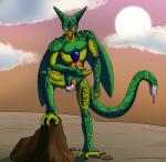 anthro erection genitals looking_at_viewer male open_mouth penis smile solo wings mistakenpotatoes thenaughtiness dragon_ball dragon_ball_z cell_(dragon_ball) imperfect_cell alien arthropod bio-android_(dragon_ball) hybrid insect