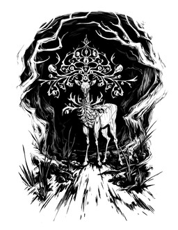 alternate_species ambiguous_feral ambiguous_gender antlers cloven_hooves empty_eyes feral forest grass group hooves horn horror_(theme) looking_at_viewer multi_eye outside plant quadruped rock standing tree trio unguligrade white_antlers white_body gael_chauvet metamorphoses_(poem) argus_panoptes deer elemental_creature flora_fauna mammal monster treant 2021 black_and_white digital_drawing_(artwork) digital_media_(artwork) english_description hi_res monochrome shaded male_(lore)