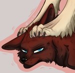 ambiguous_gender anthro blue_eyes claws displeased duo fur paws paws_on_head red_body red_fur tan_body tan_fur toe_claws furrymammy foximellian_montanna sariel_kitsune canid canine fox mammal hi_res female_(lore) male_(lore)