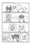 2020 4koma 5_fingers abstract_background aniapt_(manga) anthro black_nose blush bodily_fluids canid canine canis cheek_tuft chien clothed clothing comic cross-popping_vein crying dialogue digital_media_(artwork) domestic_dog duo english_text facial_tuft fingers fluffy fluffy_tail four_frame_image greyscale hair happy hi_res holding_object inner_ear_fluff looking_away male male/male mammal mephitid messy_hair monochrome multicolored_body name_drop name_in_dialogue necktie open_mouth open_smile pointy_speech_bubble screentone simple_background sitting skunk smile speech_bubble tail tapirclip tears tears_of_joy text topwear tuft two_tone_body vein
