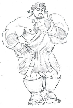 5_toes arm_hair barefoot biceps big_muscles biped body_hair chest_hair clothed clothing feet fur hair hand_on_hip huge_muscles humanoid_feet male muscular muscular_humanoid muscular_male not_furry pecs plantigrade quads simple_background solo standing thinking thoughtful_expression toes toga white_background crux_(artist) humanoid orc 2014 black_and_white graphite_(artwork) monochrome traditional_media_(artwork)