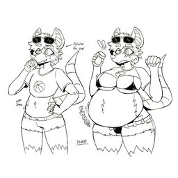 ambiguous_gender anthro belly belly_inflation beverage beverage_can big_breasts bikini bikini_thong bra breasts clothing crossdressing_male eyewear femboy huge_breasts inflation male soda soda_inflation solo sunglasses swimwear thick_thighs two-piece_swimsuit underwear sowhatifimaclown sowhat_(sowhatifimaclown) american_opossum mammal marsupial virginia_opossum 1:1 absurd_res hi_res