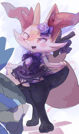 3_fingers 3_toes ambiguous_anthro ambiguous_gender anthro arm_tuft big_tail biped black_body black_clothing black_dress black_fur blue_body bottomless bottomless_ambiguous bottomless_anthro bow_ribbon cheek_tuft chest_tuft clothed clothing digitigrade dipstick_tail dress duo dutch_angle facial_tuft featureless_crotch feet fingers flat_chested flesh_fang flower_accessory front_view fur fur_lift hip_tuft inner_ear_fluff markings multicolored_body multicolored_fur nude_ambiguous nude_anthro object_in_tail official_alternate_costume open_mouth open_smile orange_body orange_eyes orange_fur orange_inner_ear_fluff orange_nose orange_tail_tip shoulder_tuft simple_background smile snout solo_focus spikes spikes_(anatomy) standing stick stick_in_tail tail tail_markings toes tongue tuft two_tone_tail white_background white_body white_fur yellow_body yellow_fur yellow_tail ikei nintendo pokemon pokemon_cafe_remix braixen canid generation_4_pokemon generation_6_pokemon lucario mammal pokemon_(species) 2023 colored_sketch digital_drawing_(artwork) digital_media_(artwork) english_description full-length_portrait hi_res portrait sketch