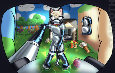 anthro boots chain clothing collar dildo drone dronesuit dronification footwear gloves handwear implied_permanent latex latex_boots latex_clothing latex_footwear latex_gloves latex_handwear latex_skinsuit legwear maid_uniform male male_anthro sex_toy shoes skinsuit slave stockings thigh_highs tight_clothing uniform vacuum_bed star_art_hd animal_crossing nintendo raymond_(animal_crossing) domestic_cat felid feline felis mammal hi_res