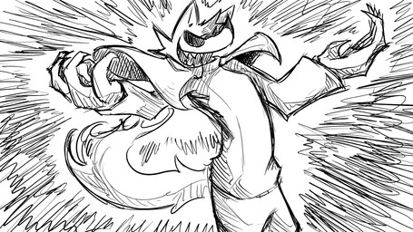 anthro arms_out bottomwear cape clothing eye_patch eyewear laugh male military_uniform pants pose shirt solo topwear uniform dragonweirdo kimera_(dragonweirdo) canid canine canis mammal wolf comic hi_res