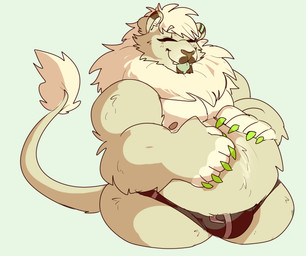 clothing eyes_closed male overweight overweight_male simple_background smile solo tongue tongue_out underwear donitkitt domestic_cat felid feline felis mammal 2015