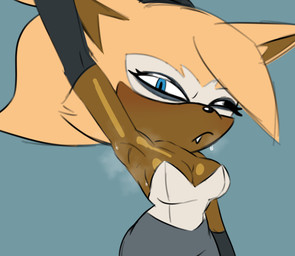 anthro armpit_fetish armpit_musk blue_eyes bodily_fluids breasts brown_body clothing female fur looking_at_viewer musk narrowed_eyes one_eye_closed presenting_armpit raised_arm simple_background small_breasts solo squint squinted_eyes sweat sweatdrop sweaty_armpit yellow_body yellow_fur artguyidk idw_publishing sega sonic_the_hedgehog_(comics) sonic_the_hedgehog_(idw) sonic_the_hedgehog_(series) whisper_the_wolf canid canine canis mammal wolf hi_res
