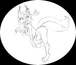 anthro bottomless bottomless_female butt clothed clothing clothing_pull ear_piercing ear_ring female panties panty_pull piercing question_mark ring_piercing solo underwear underwear_pull chaoshetra sly_cooper_(series) sony_corporation sony_interactive_entertainment sucker_punch_productions carmelita_fox canid canine fox mammal absurd_res hi_res
