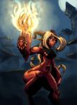blonde_hair breasts caprine claws demon ear_piercing facial_piercing female fire goat hair horn lipstick looking_at_viewer mammal mrmayhemm night piercing satyr skull solo tattoo third_eye
Rating: Safe
Score: 3
User: angelshot555
Date: April 22, 2014