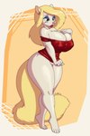 anthro big_breasts blonde_hair blue_eyeshadow bottomless breasts clothed clothing dress eyeshadow featureless_crotch female fluffy fluffy_tail hair huge_breasts lips lipstick makeup nipple_outline red_clothing red_lips red_lipstick solo standing tail thick_thighs topwear wide_hipped_female wide_hips jindragowolf animaniacs warner_brothers minerva_mink mammal mink mustelid musteline true_musteline 2023 2:3 hi_res