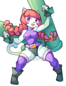 anthro biped boots clothing explosives female female_anthro footwear front_view fur grenade holding_object holding_weapon purple_eyes shoes smile solo standing weapon white_body white_fur zipskyblue kyoko_(zipskyblue) felid feline mammal hi_res