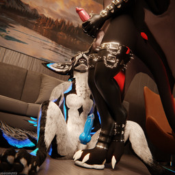 animal_genitalia animal_penis anthro anthro_on_anthro arms_tied ball_crush ball_gag ball_squeeze balls bdsm biped black_body black_clothing black_fur blindfold blue_body blue_fur blue_penis bodily_fluids bondage bound canine_genitalia canine_penis claws clothed clothing cock_and_ball_torture crush cum cum_dripping_from_penis cum_on_penis depth_of_field dominant duo erection feet flat_balls foot_crush foot_fetish foot_on_balls foot_play fur gag gagged genital_fluids genital_torture genitals grey_body grey_fur hair hindpaw inside knot legwear male male/male multicolored_body nude on_ground open_mouth orgasm pain paws penis red_body red_fur reflection restraints sex slim slim_anthro slim_male slim_sub smile standing standing_on_balls submissive submissive_male tail torture trampling white_body white_fur wings dragonplayer chatliner dragonplayer_(character) canid canine canis fox hybrid jex mammal nardoragon rexouium 1:1 3d_(artwork) absurd_res blender_(artwork) blender_cycles_(artwork) digital_media_(artwork) hi_res