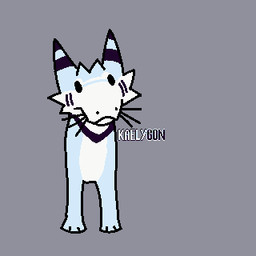 ambiguous_gender blue_body blue_fur close-up countershading dot_eyes feral front_view fur grey_background looking_at_viewer neutral_expression simple_background simple_eyes sniffing solo standing striped_ears toony whiskers white_body white_countershading white_fur tiena tiena_(character) feather_maned_dragon 1:1 2026 2d_animation aliasing animated animated_webp digital_media_(artwork) flat_colors low_res signature