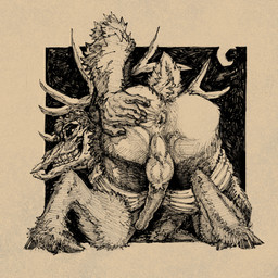 anthro antlers anus bone bottomwear bottomwear_down butt clothed clothing hooves horn kneeling looking_back male nude pants pants_down partially_clothed simple_background skull skull_head solo spreading momamo mo_(momamo) cervine deer elk mammal skull_creature 1:1 2025 hi_res monochrome traditional_media_(artwork)