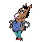 anthro bottomwear clothing denim denim_bottomwear denim_clothing footwear hands_on_hips jeans looking_at_viewer male pants shoes sneakers solo sweater topwear frenhm bojack_horseman cartoon_network netflix uncle_grandpa bojack_horseman_(character) equid equine horse mammal