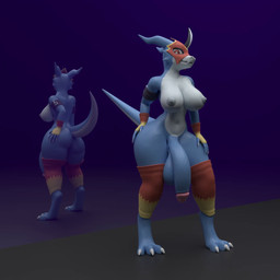 anthro balls balls_expansion becoming_erect big_balls big_breasts big_butt big_penis blue_body breast_expansion breasts butt clothing expansion fingerless_gloves genital_expansion genitals gloves gynomorph handwear heartbeat huge_balls huge_breasts huge_penis humanoid_genitalia humanoid_penis hyper hyper_balls hyper_breasts hyper_genitalia hyper_penis intersex mask penis penis_expansion presenting presenting_breasts presenting_penis solo wearing_mask sound_warning zalaxen sintronic_(modeler) bandai_namco digimon digimon_(species) flamedramon 1:1 2025 3d_(artwork) 3d_animation animated digital_media_(artwork) long_playtime sound video