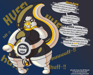 anthro belly big_belly blush bulge chastity_bulge chastity_device dialogue drone gas_mask glistening humiliation latex lock lock_bulge male mask offscreen_character overweight overweight_anthro overweight_male simple_background solo speech_bubble text transformation transparent_background yellow_eyes yellow_nose gigglyyeenuki koebi mammal mustelid otter 2019 absurd_res alpha_channel digital_drawing_(artwork) digital_media_(artwork) english_text hi_res story story_in_description url