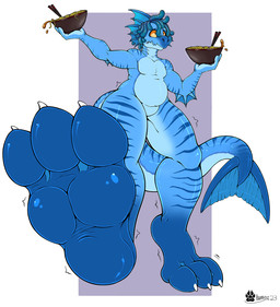 anthro belly bowl chopsticks claws container dreadlocks elbow_fin fangs feet fin food foot_fetish foot_focus head_fin holding_bowl holding_container holding_object low-angle_view male mouth_closed noodles nude nude_male paws scales slightly_chubby slightly_chubby_anthro slightly_chubby_male solo tail tail_fin teeth toe_claws wide_eyed wobbling marcushunter mythology fan_character aquatic aquatic_dragon dragon mythological_creature mythological_scalie scalie 2023 signature