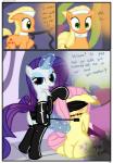 absurd_res animal_genitalia animal_penis applejack_(mlp) ball_gag bdsm blindfold blush bondage bound clothed clothing comic cutie_mark dialogue earth_pony english_text equid equine equine_genitalia equine_penis erection feathered_wings feathers female feral fluttershy_(mlp) friendship_is_magic gag genitals group gynomorph gynomorph/female hasbro hi_res hisexpliciteditor horn horse intersex intersex/female magic mammal my_little_pony mythological_creature mythological_equine mythology nude pegasus penis pony pyruvate rarity_(mlp) riding_crop spa text third-party_edit unicorn whip wings yellow_body yellow_feathers