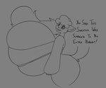 anthro big_breasts big_butt breasts butt crossgender dialogue eyewear female glasses huge_breasts hyper hyper_breasts long_tail solo stretched_clothing tail text thenameisradio radio_(thenameisradio) domestic_cat felid feline felis mammal black_and_white english_text monochrome