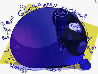 anthro belly belly_expansion belly_inflation berry_juice big_belly blue_body blue_fur blueberry_inflation blueberry_juice bodily_fluids clothed clothing double_chin expansion expansion_sound_effect fur hyper hyper_inflation immobile inflation juice_(beverage) juice_from_mouth lactating lactating_juice lactating_through_clothing leaking leaking_juice lying male male_lactation markings moobs morbidly_obese morbidly_obese_anthro morbidly_obese_male motion_lines navel neck_rolls obese obese_anthro obese_male on_side open_mouth open_smile overweight overweight_anthro overweight_male ring_(marking) ringed_tail rumbling_stomach sloshing sloshing_belly smile solo sound_effects spherical_inflation striped_markings striped_tail stripes tail tail_markings text unusual_bodily_fluids unusual_lactation wet wet_clothing executivefailure ollie_(executivefailure) ailurid mammal red_panda english_text hi_res
