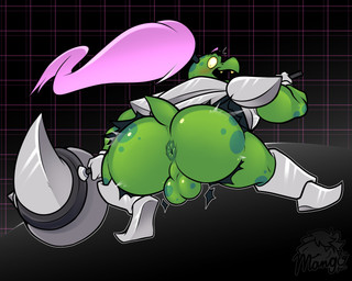 action_pose anthro anus armor backsack balls barazoku bent_over big_balls big_butt big_muscles blush boots bottomwear breastplate breasts bubble_butt butt clothing elderly elderly_anthro elderly_male emanata footwear gauntlets genitals geometric_background gloves greaves grid_background hair hammer handwear holding_object holding_weapon huge_butt looking_back male mature_anthro mature_male melee_weapon muscular muscular_anthro muscular_male non-mammal_balls open_mouth pattern_background perineum ponytail pose queue_(hairstyle) rear_view shoes simple_background solo spots standing surprised_face tail teeth thick_thighs tools torn_bottomwear torn_clothing wardrobe_malfunction weapon wide_eyed mango_juicebara deltarune undertale_(series) gerson gerson_boom_(deltarune) reptile scalie turtle 2025 absurd_res hi_res watermark