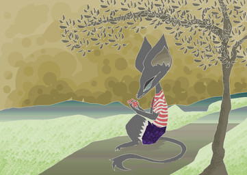 ambiguous_gender anthro brown_body brown_fur brown_tail clothing detailed_background fur grass pattern_clothing pattern_shirt pattern_topwear plant shirt sitting sky solo striped_clothing striped_shirt striped_topwear stripes tail topwear tree yellow_sky naircat domestic_cat felid feline felis mammal 2017 digital_media_(artwork) microsoft_paint_(artwork)
